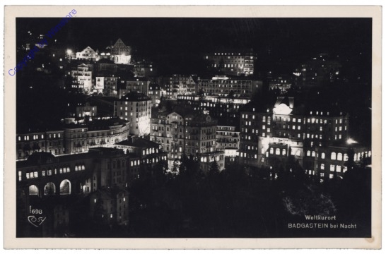 ak121150 Bad Gastein, Ortsansicht bei Nacht