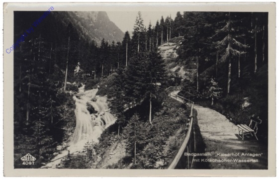 Bad Gastein, Kaiserhof Anlagen mit Kötschacher-Wasserfall