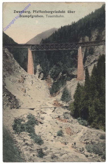 ak121370 Bad Gastein, Tauernbahn, Zwenberg, Pfaffenbergviadukt über Stampfgraben