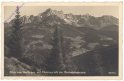 Filzmoos, Blick vom Roßbrand auf Filzmoos mit der Dachsteingruppe
