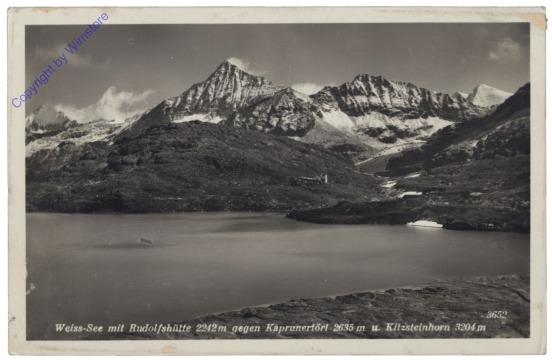 Kaprun, Weiss-See mit Rudolfshütte gegen Kaprunertörl u. Kitzsteinhorn