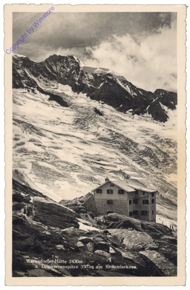 ak121862 Krimml, Warnsdorfer-Hütte u. Dreiherrenspitze am Krimmlerkees