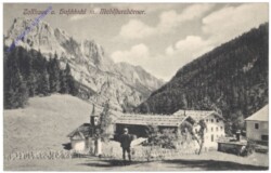 Weissbach bei Lofer, Zollhaus am Hirschbichl mit Mühlsturzhörner