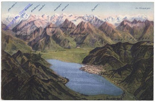 ak122513 Zell am See, Zeller-See aus der Vogelschau