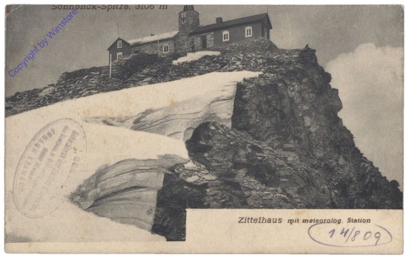 ak122521 Zell am See, Sonnblick-Spitze, Zittelhaus mit meteorolog. Station