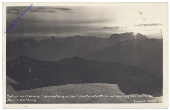 ak122574 Zell am See, Sonnenaufgang auf der Schmittenhöhe mit Blick auf das Steinerne Meer & Hochkönig