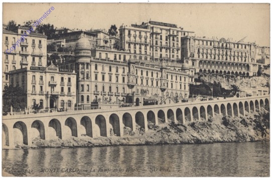 Monaco, Monte Carlo, La Rampe et les Hotels