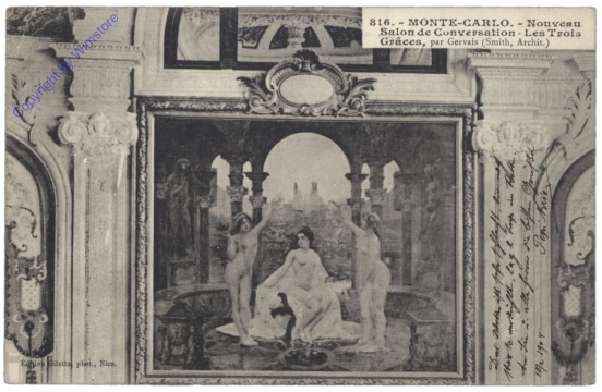 Monaco, Monte Carlo, Nouveau Salon de Conversation - Les Trois Graces
