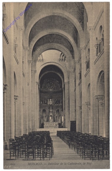 Monaco, Interieur de la Cathedrale, la Nef