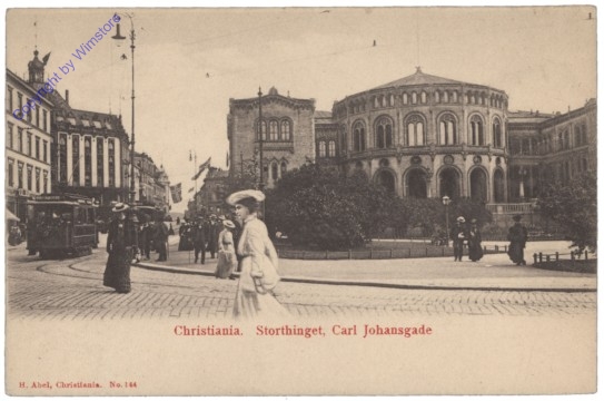 ak122827 Oslo (Kristiania), Storthinget, Carl Johansgade