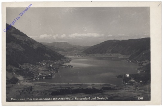 ak122860 Annenheim, Panorama vom Ossiachersee mit Annenheim, Sattendorf und Ossiach
