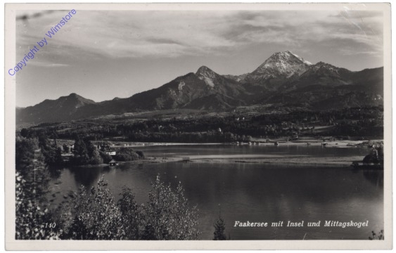 Faakersee, mit Insel und Mittagskogel