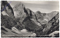 Hermagor, Blick vom Valentintörl zum Wolayer See geg. Biegengebirge