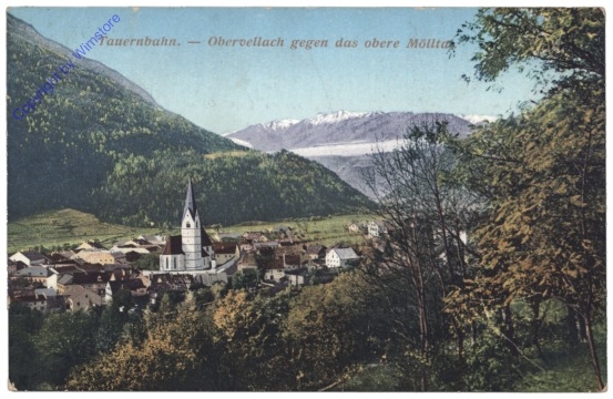 ak123139 Obervellach, gegen das obere Mölltal, Tauernbahn