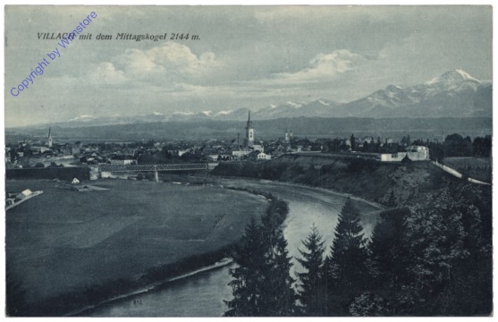 ak123294 Villach, mit dem Mittagskogel