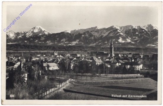 ak123316 Villach, mit Karawanken