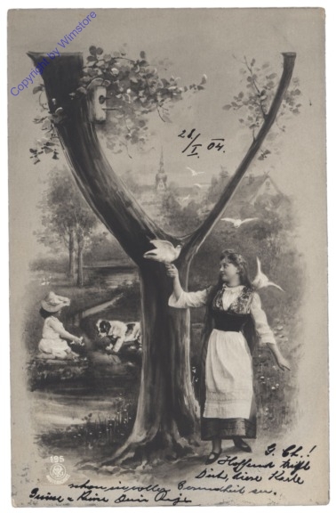 Y - Mädchen mit Vögel und Hund