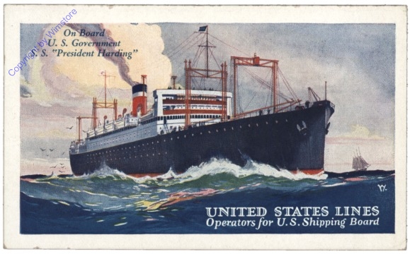 On Board U.S. Government S.S. "President Harding"