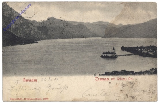Gmunden, Traunsee mit Schloss Ort