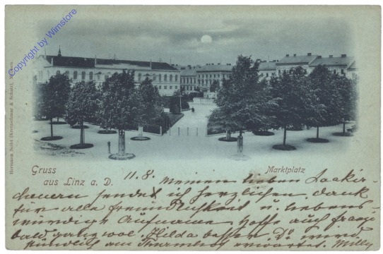 Linz an der Donau, Marktplatz, Mondschein