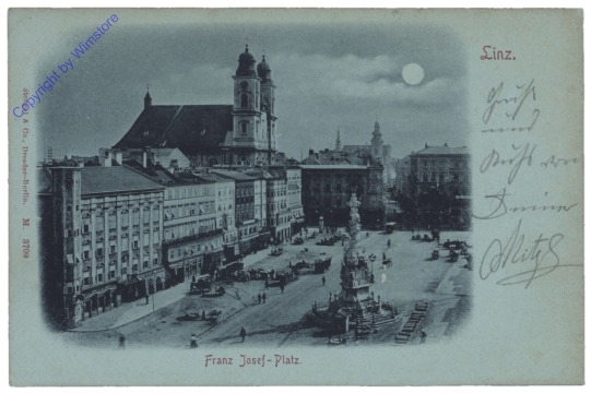 Linz an der Donau, Franz Josef Platz, Mondschein