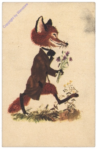 Fuchs mit Blumen