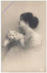 ak124697 Dame mit Katze