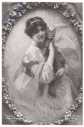 Dame mit Katze