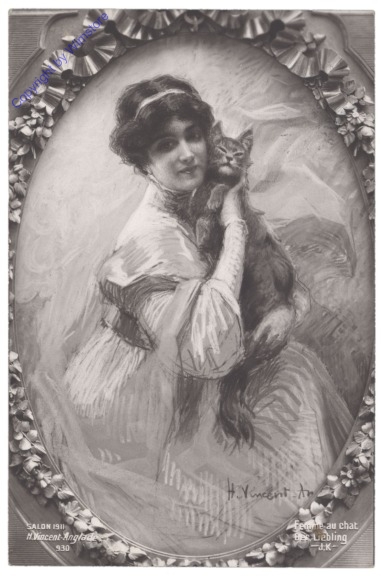 Dame mit Katze