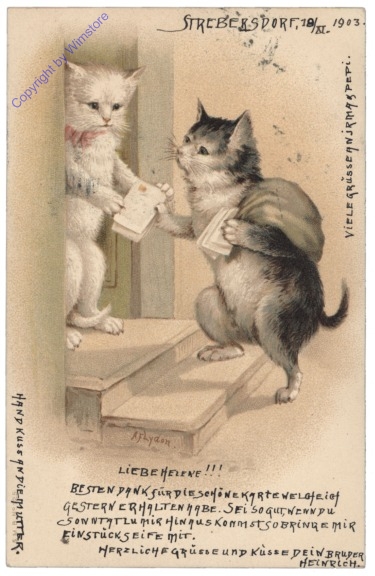 ak124830 Katzenbriefträger