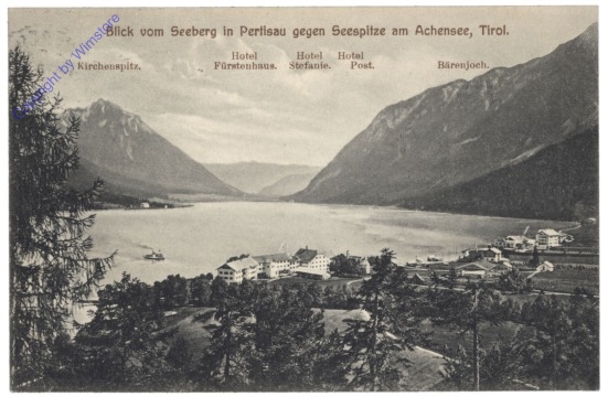 Eben am Achensee, Blick vom Seeberg in Pertisau gegen Seepitze