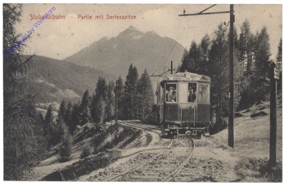Innsbruck, Stubaitalbahn, Partie mit Serlesspitze