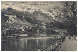 Innsbruck, Innpromenade mit Pension Kayser, Weiherburg u. Mariabrunn