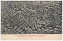 Innsbruck, Hofkirche, 9. Relief am Kaiser Max Gab-Denkmal, Vertreibung der Türken aus Croatien 1493
