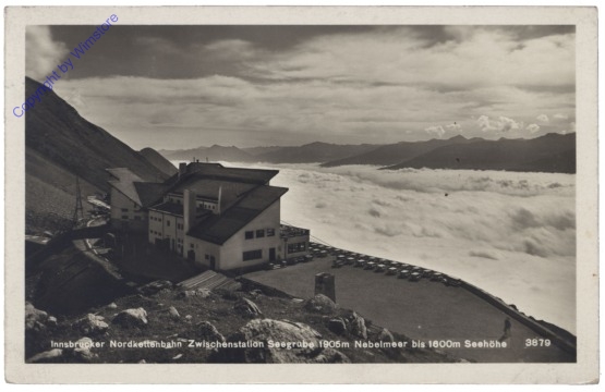 Innsbruck, Nordkettenbahn, Zwischenstation Seegrube, Nebelmeer