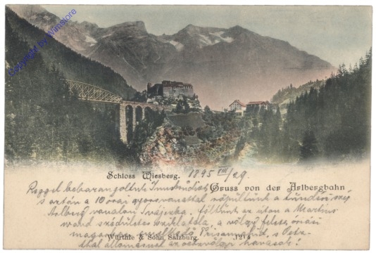 Tobadill, Schloss Wiesberg, Gruss von der Arlbergbahn