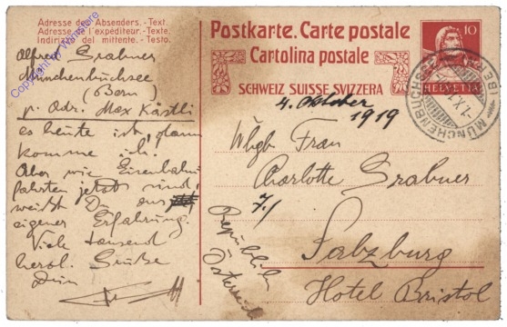 Postkarte aus 1919