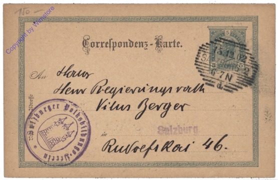 ak125927 Postkarte aus 1902; Salzburger Volksbildungs-Verein - Einladung