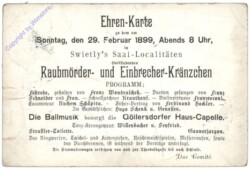 Correspondenz-Karte aus 1899; Ehrenkarte