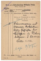 Correspondenz-Karte aus 1892; k.u.k hofbuchhandlung Wilhelm Frick
