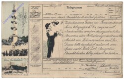 ak125950a Correspondenz-Karte aus 1906; Telegramm
