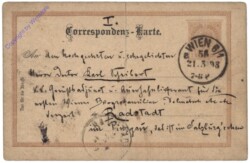 Correspondenz-Karte aus 1893; Lieber Carl Nr I.
