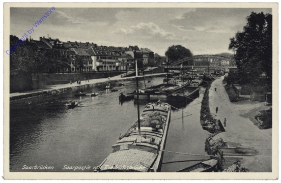 Saarbrücken, Saarpartie mit Friedrichsbrücke