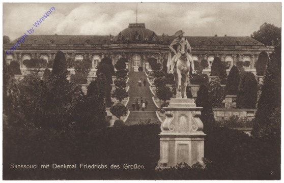 Potsdam, Sanssouci mit Denkmal Friedrichs des Großen