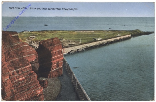 Insel Helgoland, Blick auf den zerstörten Kriegshafen