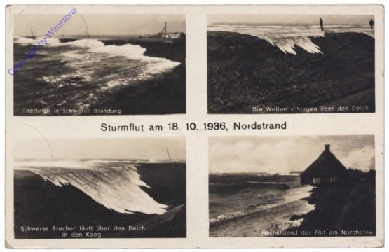Husum, Sturmflut am 18.10.1936, Nordstrand