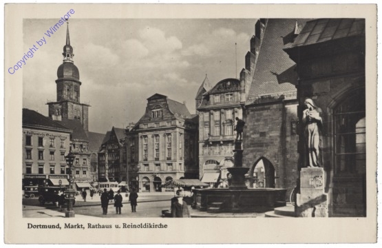 Dortmund, Markt, Rathaus u. Reinoldikirche