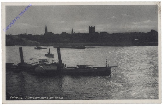 Duisburg, Abendstimmung am Rhein