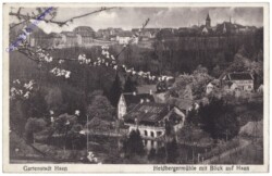 Haan, Heidbergermühle mit Blick auf Haan