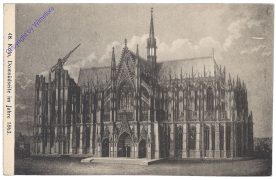Köln, Domsüdseite im Jahr 1863